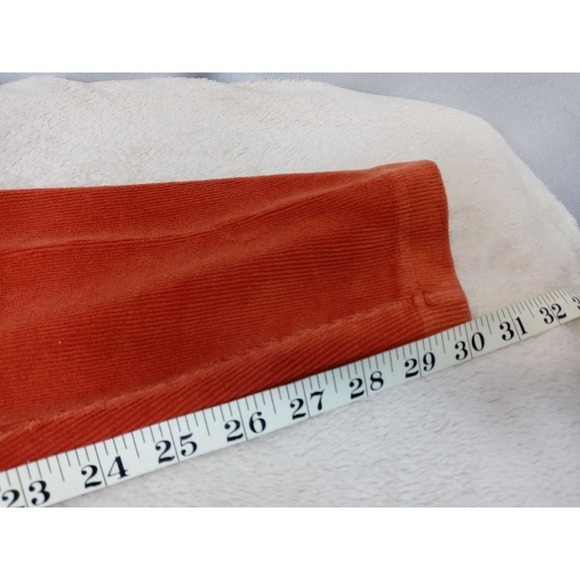 Talbots Corduroy Leggings Pants L Rust Orange‎ Stretch Pull On Cottagecore Boho - Picture 7 of 7